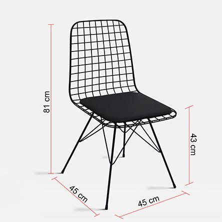 2 Kişilik 70x70 Masa Takımı (Mermer Desenli) + 2 Adet Tel Sandalye