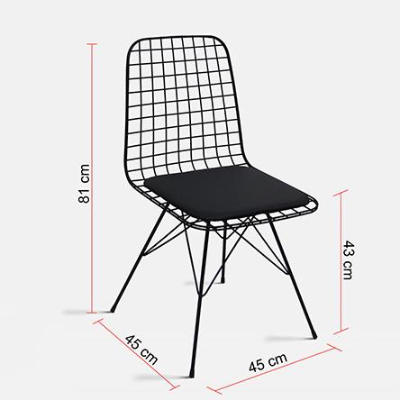 4 Kişilik 70X70 Masa Takımı (Beyaz) + 4 Tel Sandalye