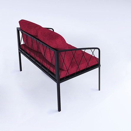 Double Red Metal Sofa