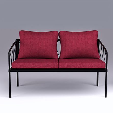 Double Red Metal Sofa