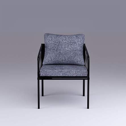Single Gray Metal Sofa