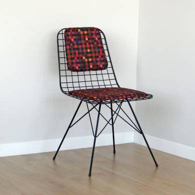 Wire Chair Starleg Patterned Fabric